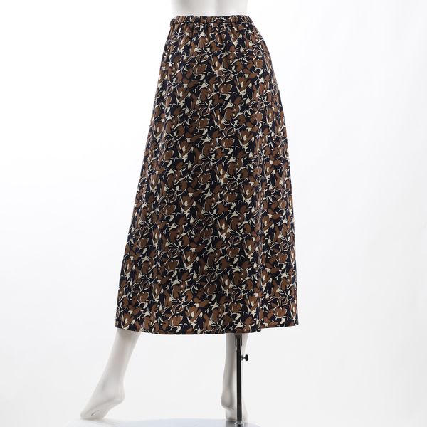 アンティークデシン幾何プリントフレアスカート