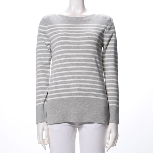 ボーダーサイドスリットニット