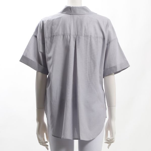 ストライプ袖折り返しプルオーバーシャツ