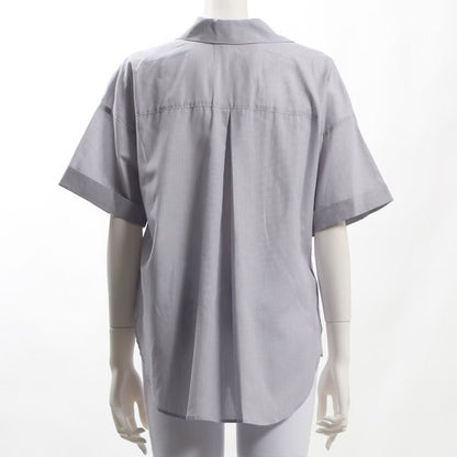 ストライプ袖折り返しプルオーバーシャツ