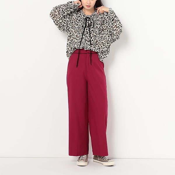 配色デザインワイドパンツ