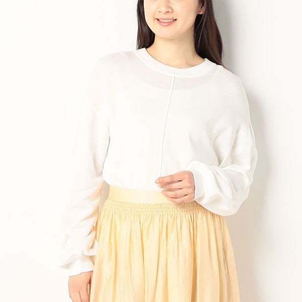 シームデザインクルーネックニット