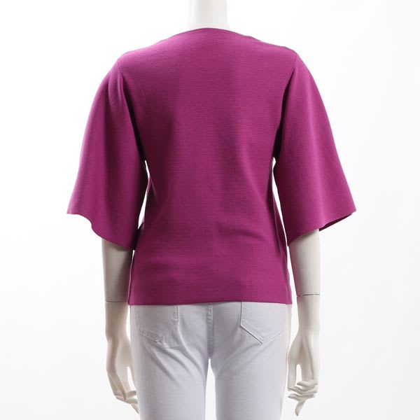 Vネックフレアスリーブニット