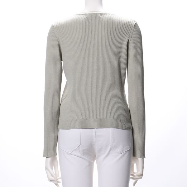 デザイン釦リブカーディガン