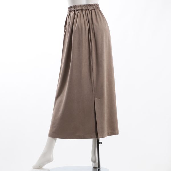 ソフトフェイクスエードタックスカートバックスリット付き