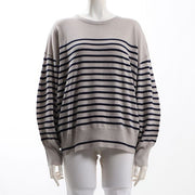 ボーダードロップショルダーニット