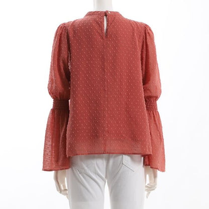 ドビードットパフスリーブブラウス