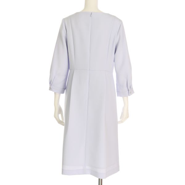 シンプルウエスト切り替えタックフレアワンピース