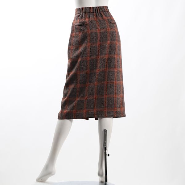 フロントスリットチェック柄タイトスカート