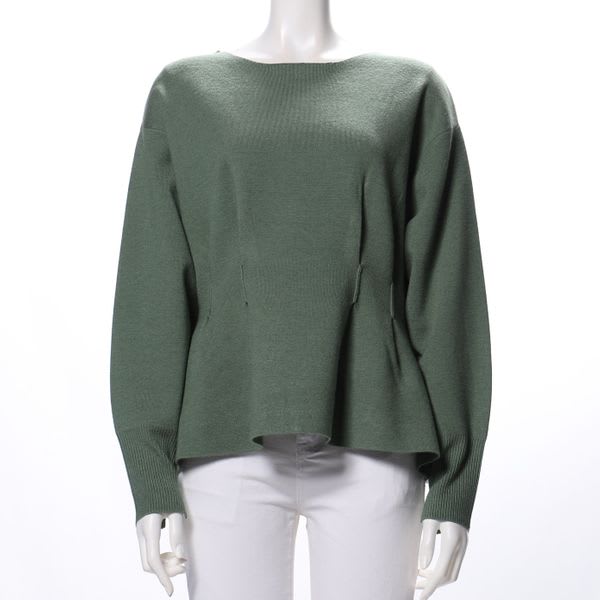 ウエストタックペプラムニット