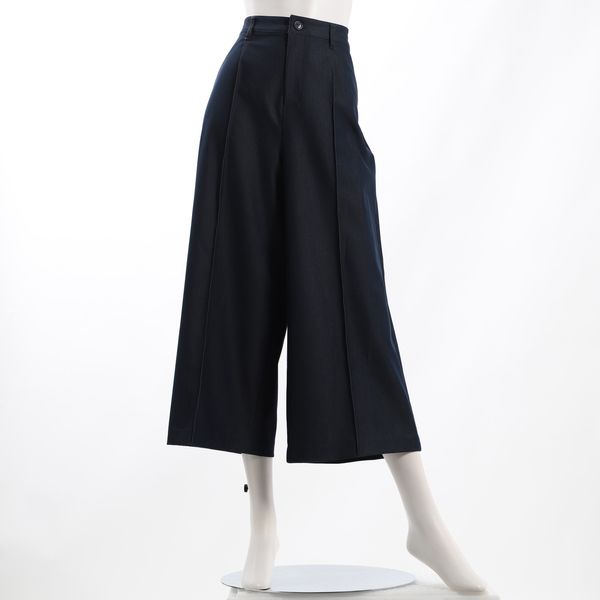 デニム調シャンブレーワイドパンツ