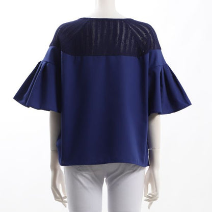 異素材切り替えシャツ/ブラウス