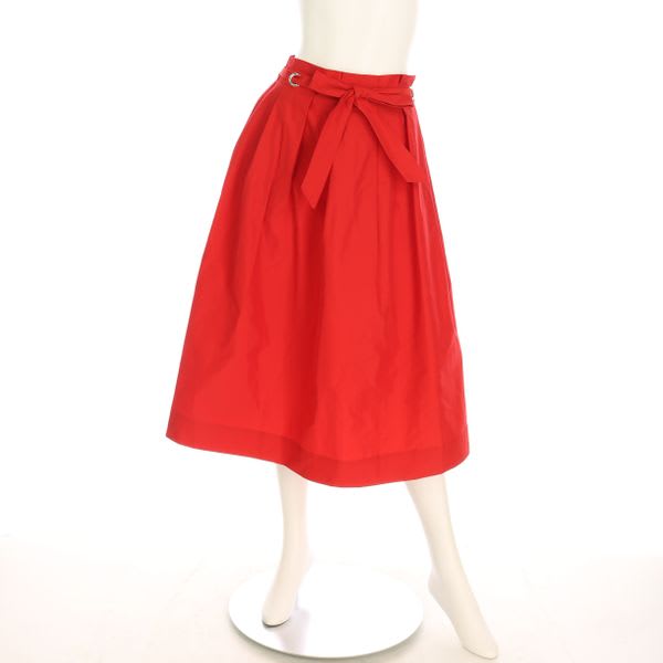 ウエストリボン付きフレアスカート