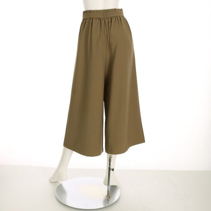 リボンベルトタック入りワイドパンツ