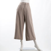 ヘリンボーンタック入りワイドパンツ