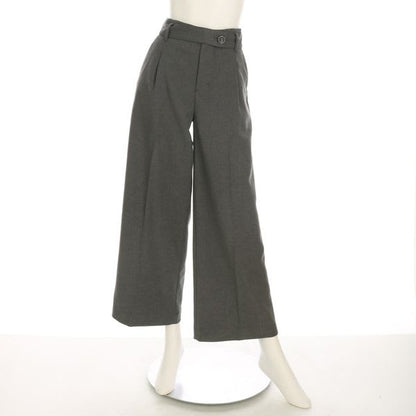 ベルト付きタック入りワイドパンツ