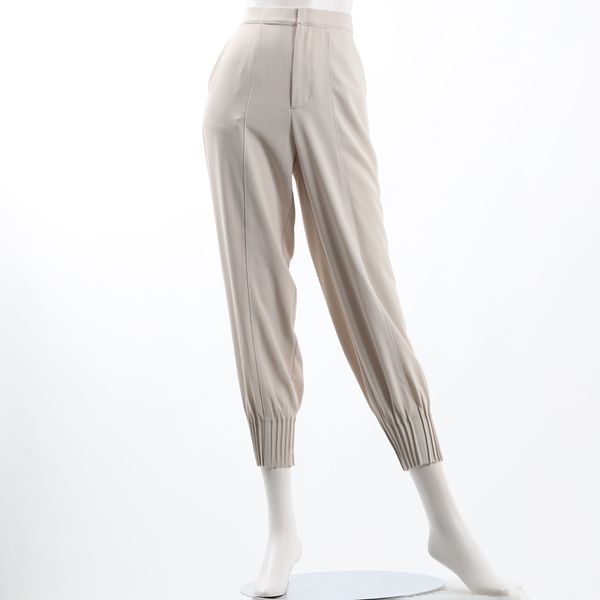 ピンタックヘムプリーツテーパードパンツ