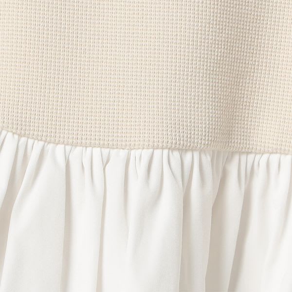 ボリュームスリーブ異素材切り替えブラウス