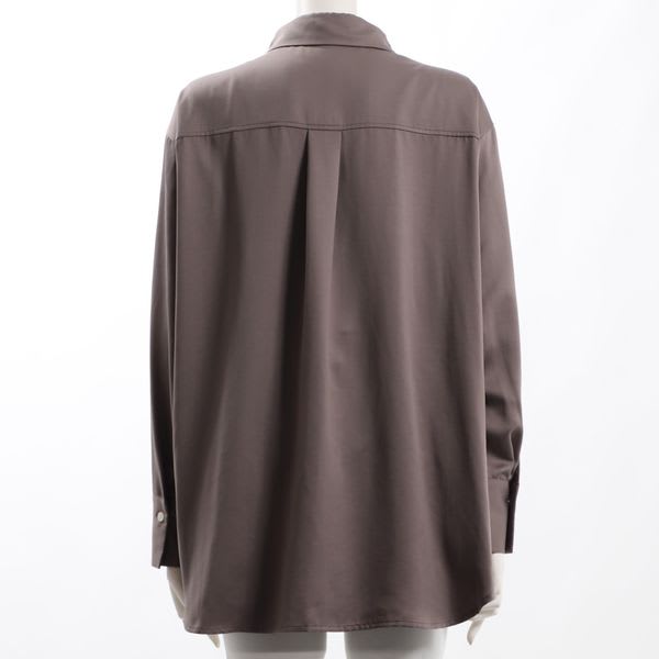 胸元ポケット前開きシャツブラウス