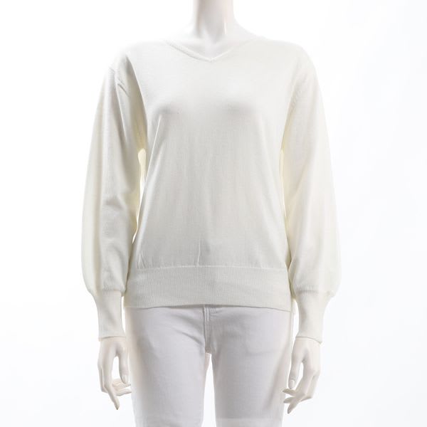 Vネックハイゲージニット