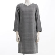 グレンチェック柄Vネックワンピース