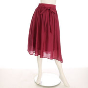 リボンベルト付きアシンメトリーイレギュラーヘムスカート