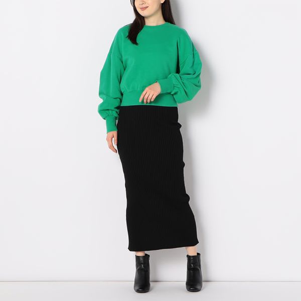 ボリュームスリーブクルーネックプルオーバー