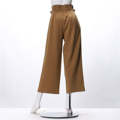 ウエストベルトデザインワイドパンツ