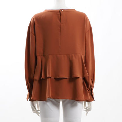 後ろフリルデザインブラウス