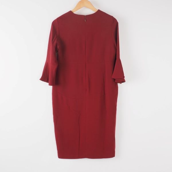 ベルスリーブスリットネックワンピース