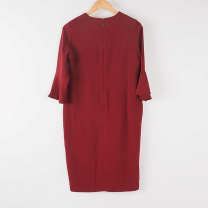 ベルスリーブスリットネックワンピース