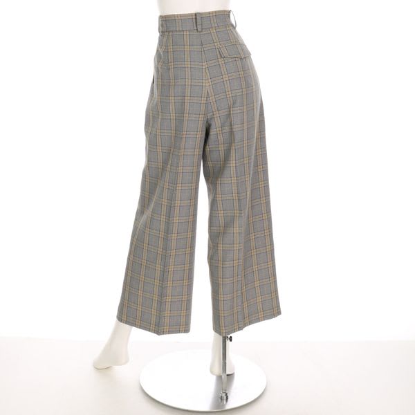 チェック柄ワイドパンツ