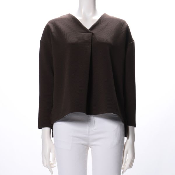 Vネックドロップショルダーカットソー