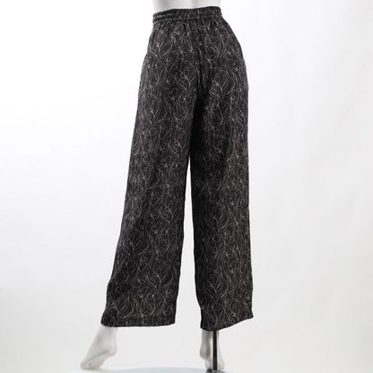 ラインプリントドロストワイドパンツ