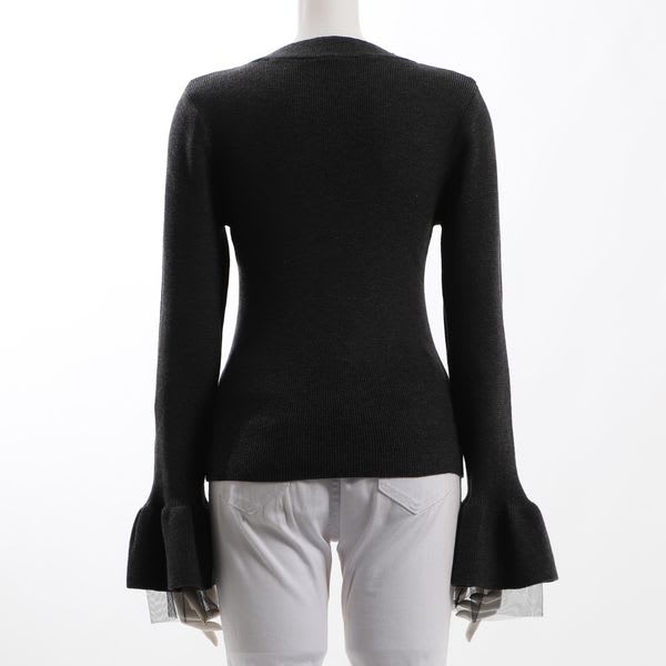 レイヤードデザインフレアスリーブニット