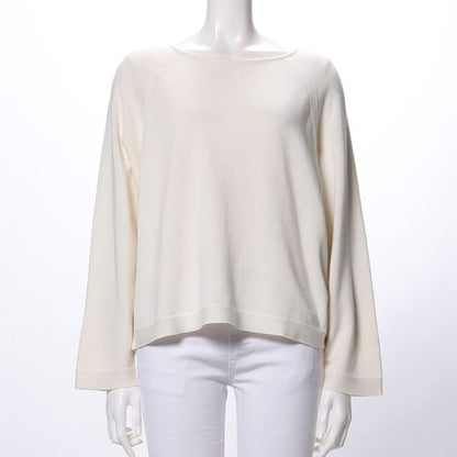 ラウンドネック長袖ニット