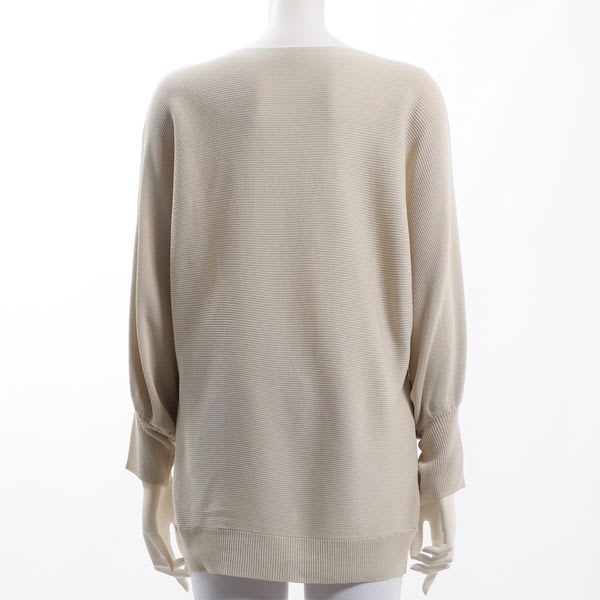 スラッシュドネックドルマンスリーブニット