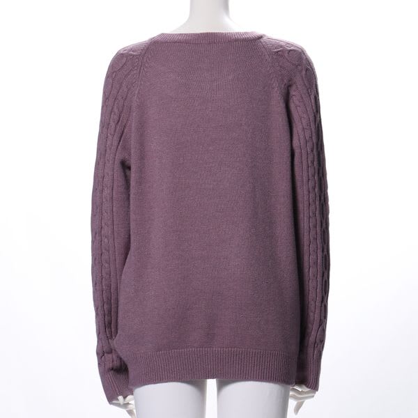 袖ケーブル編みラグランニット