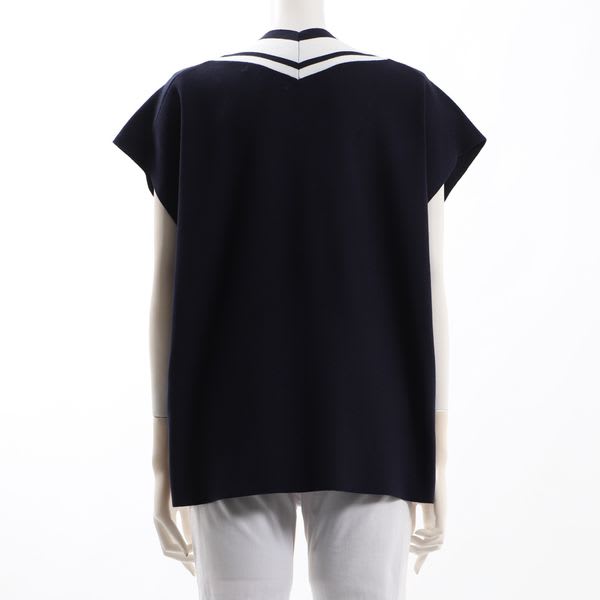 ライン付きVネックニットベスト