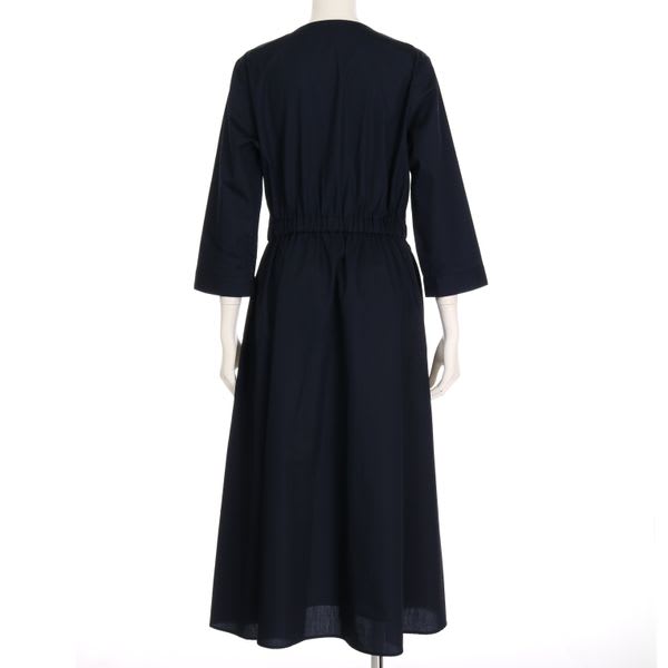 ウエストゴム入りフロントボタンワンピース