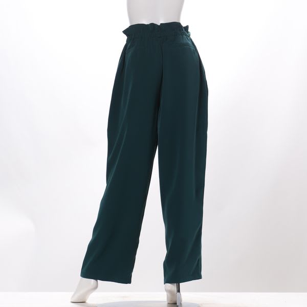 ウエストゴムファスナー付きワイドパンツ