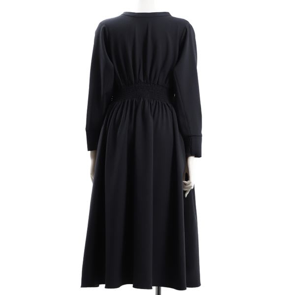 ウエストシャーリング前ボタンデザインワンピース