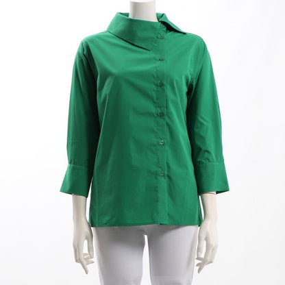 アシンメトリーデザインシャツブラウス