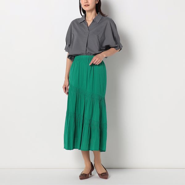 斜め切替ティアードスカート