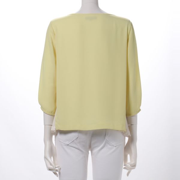 梨地ファイズ加工プリーツ切替えブラウス