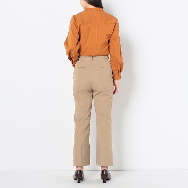 バックテールデザインバンドカラーシャツ