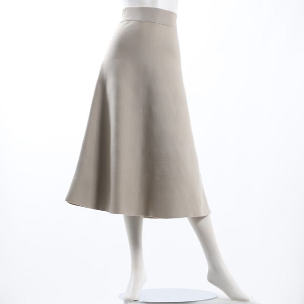 スウェットライクニットフレアスカート