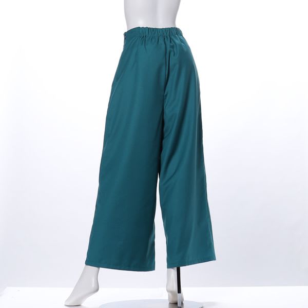 くるみボタンサイドファスナー付きワイドパンツ