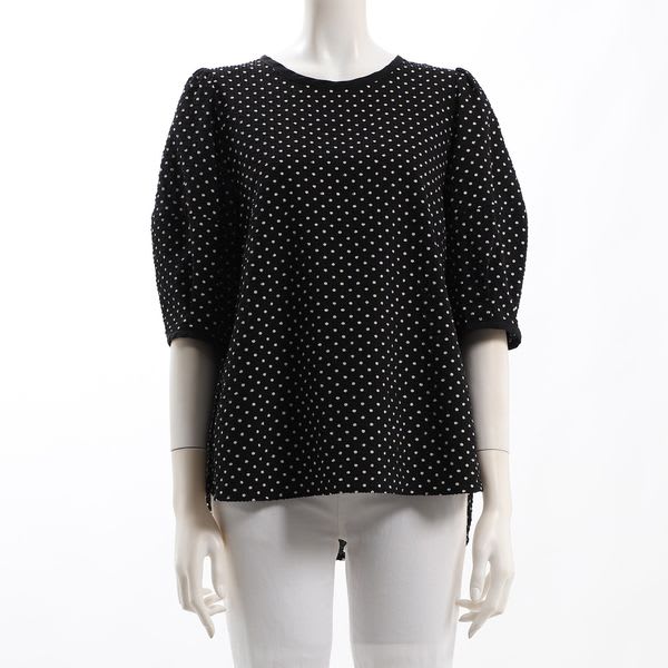 ドット柄パフスリーブブラウス