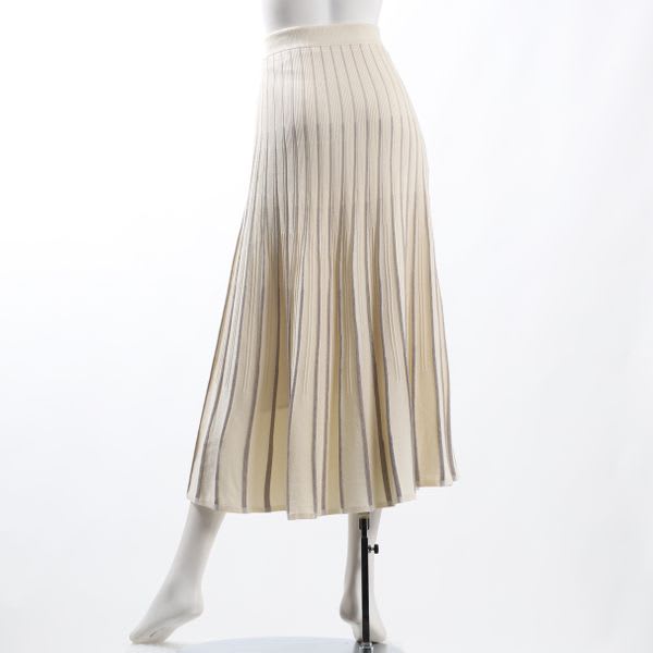 バイカラープリーツニットスカート